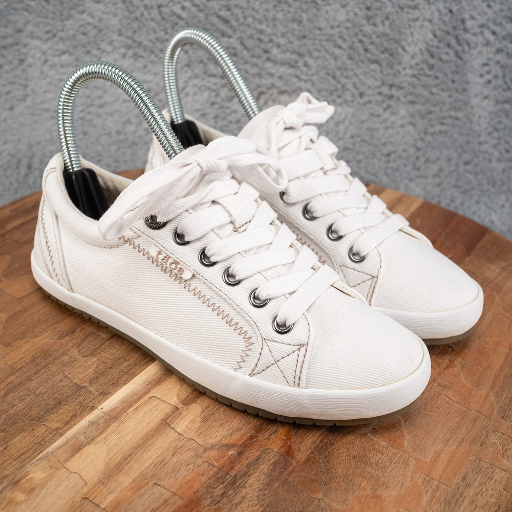 Taos Womens Star Burst White/Tan Fashion Sneaker Size 5.5 (2243631)
